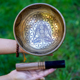 Chakra singing bowl- A complete set with striker and resting cushion