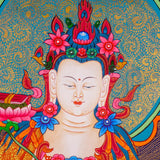 Japanese Thangka of Manjushri - God of wisdom on white Elephant