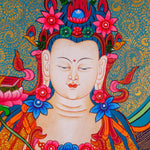 Japanese Thangka of Manjushri - God of wisdom on white Elephant