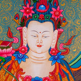 Japanese Thangka of Manjushri - God of wisdom on white Elephant