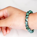 Chrysocolla Bracelets can be used with the Throat Chakra, where it helps with wise communication, or with the Heart Chakra to balance and strengthen, helping one to learn how to live from the truth of the Heart.