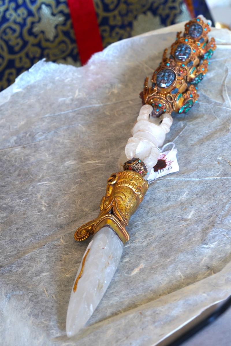 Old Tibet Tantra Dorje Phurba Dagger - 57 cm x 5 cm x 57 cm