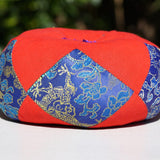 Singing bowl cushion hand embroidery in silk from Nepal
