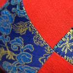 Singing bowl cushion hand embroidery in silk from Nepal