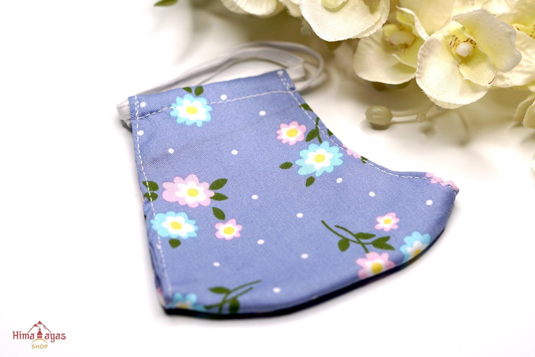 Blue Floral print Face mask