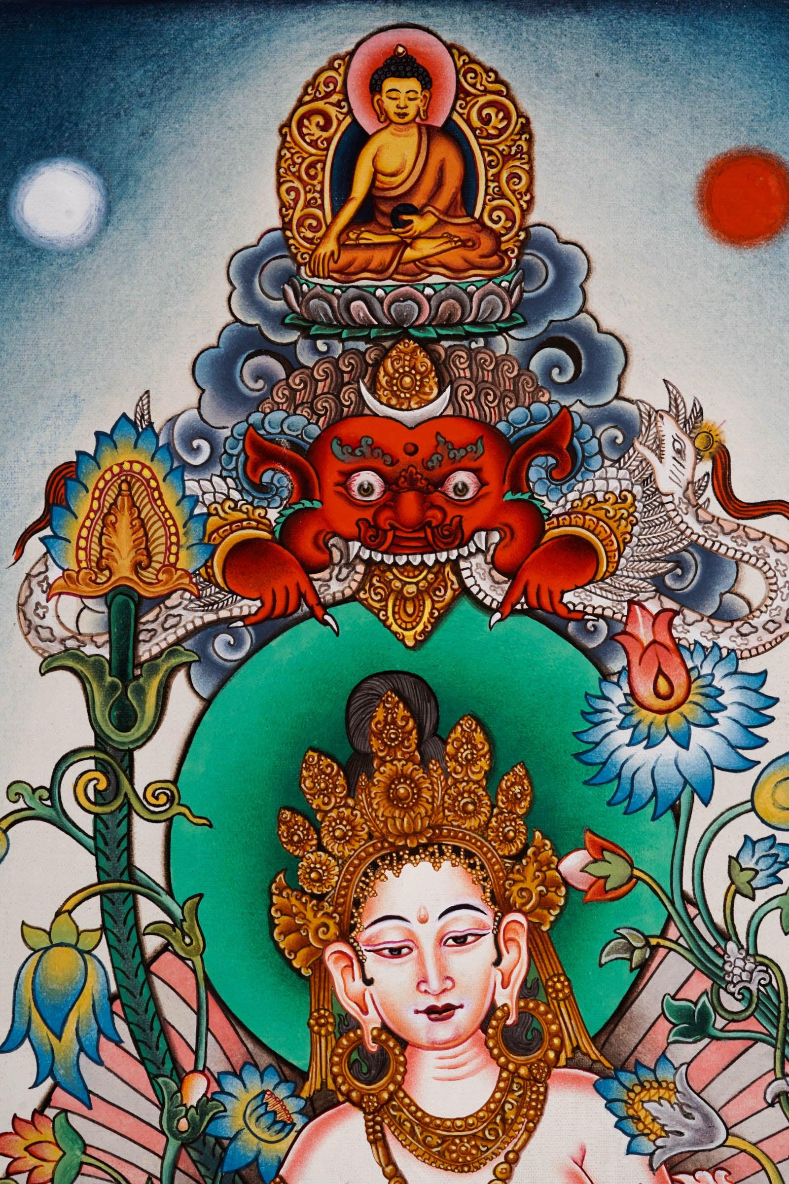 Beautiful Tara thangka painting - Best handpainted thangka painting - HimalayasShop