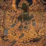 Antique Green Tara Thangka - Himalayas Shop