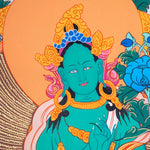 Beautiful Green Tara Tibetan Thangka Art - Himalayas Shop