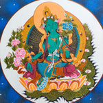 Cosmos Green Tara Thangka Painting