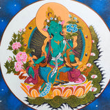 Cosmos Green Tara Thangka Painting