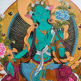 Cosmos Green Tara Thangka Painting