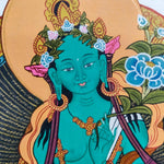 Cosmos Green Tara Thangka Painting