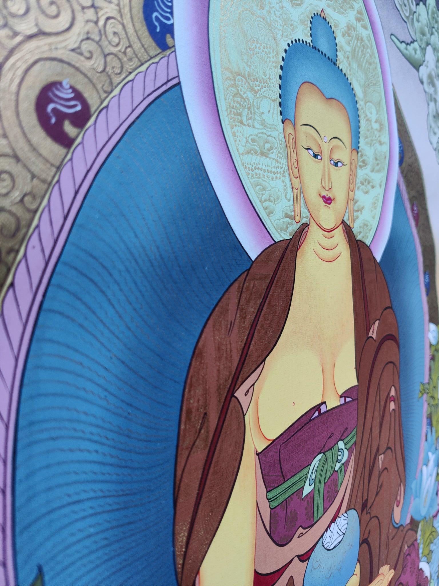 Master Piece Buddha Thanka Painting on cotton canvas. A master Piece Tibetan Thangka art. Best Quality. Best Price