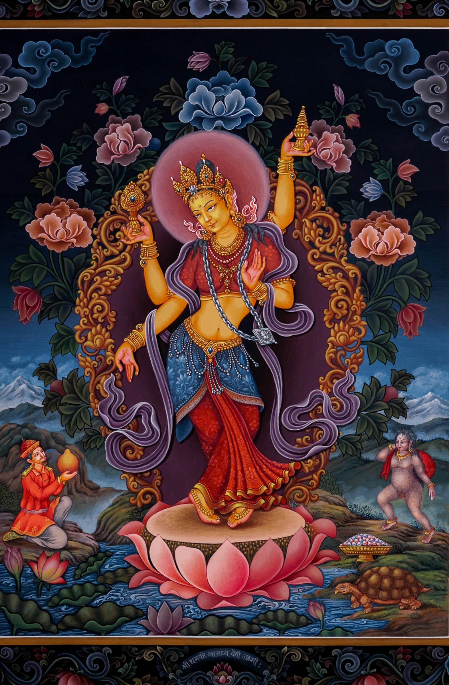 Laxmi Thangka Painting - Newari Style - Himalayas Shop