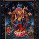 Laxmi Thangka Painting - Newari Style - Handmade thangka painting - HimalayasShop