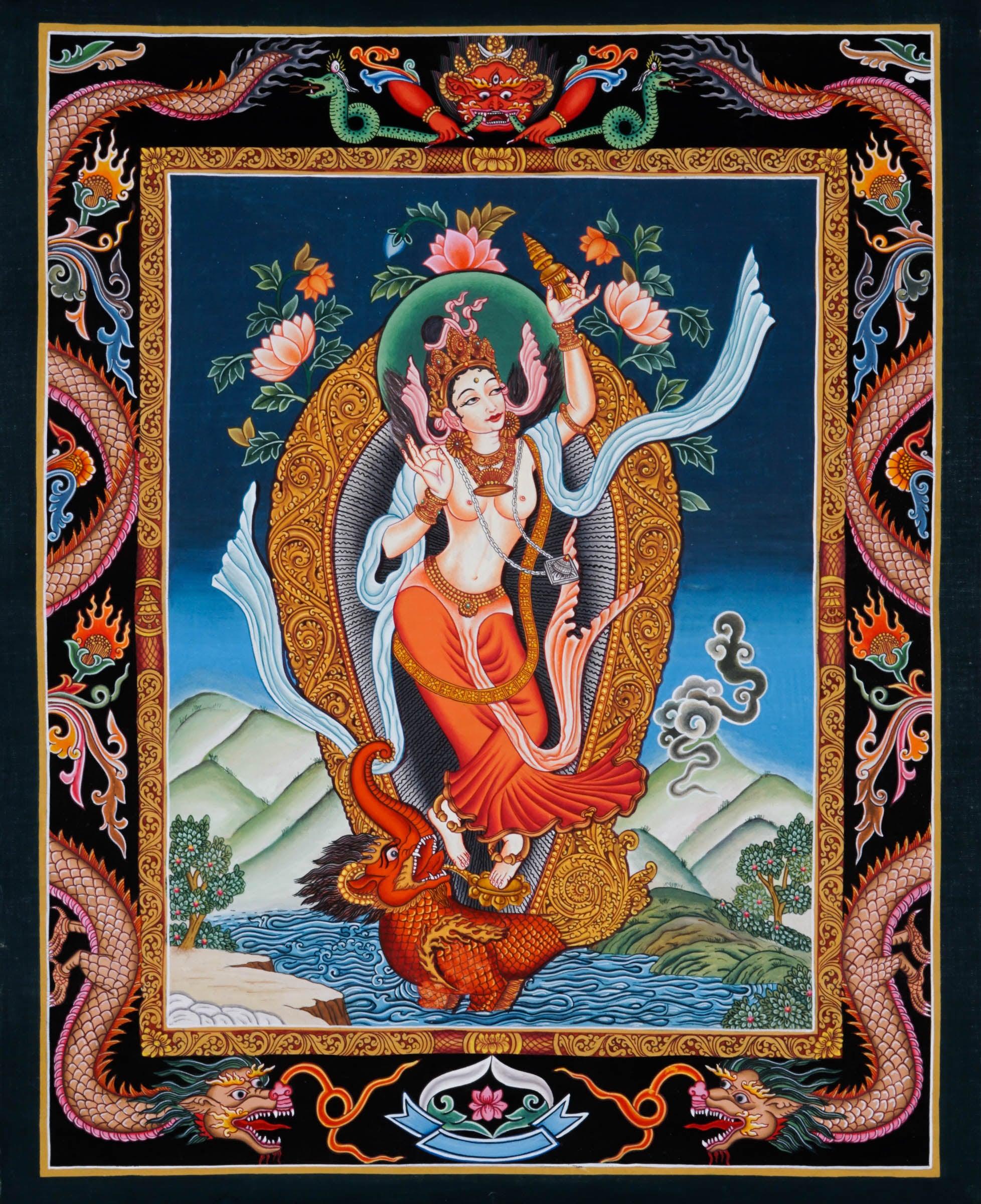 Laxmi Newari Thangka Painting - Best handpainted thangka painting - HimalayasShop