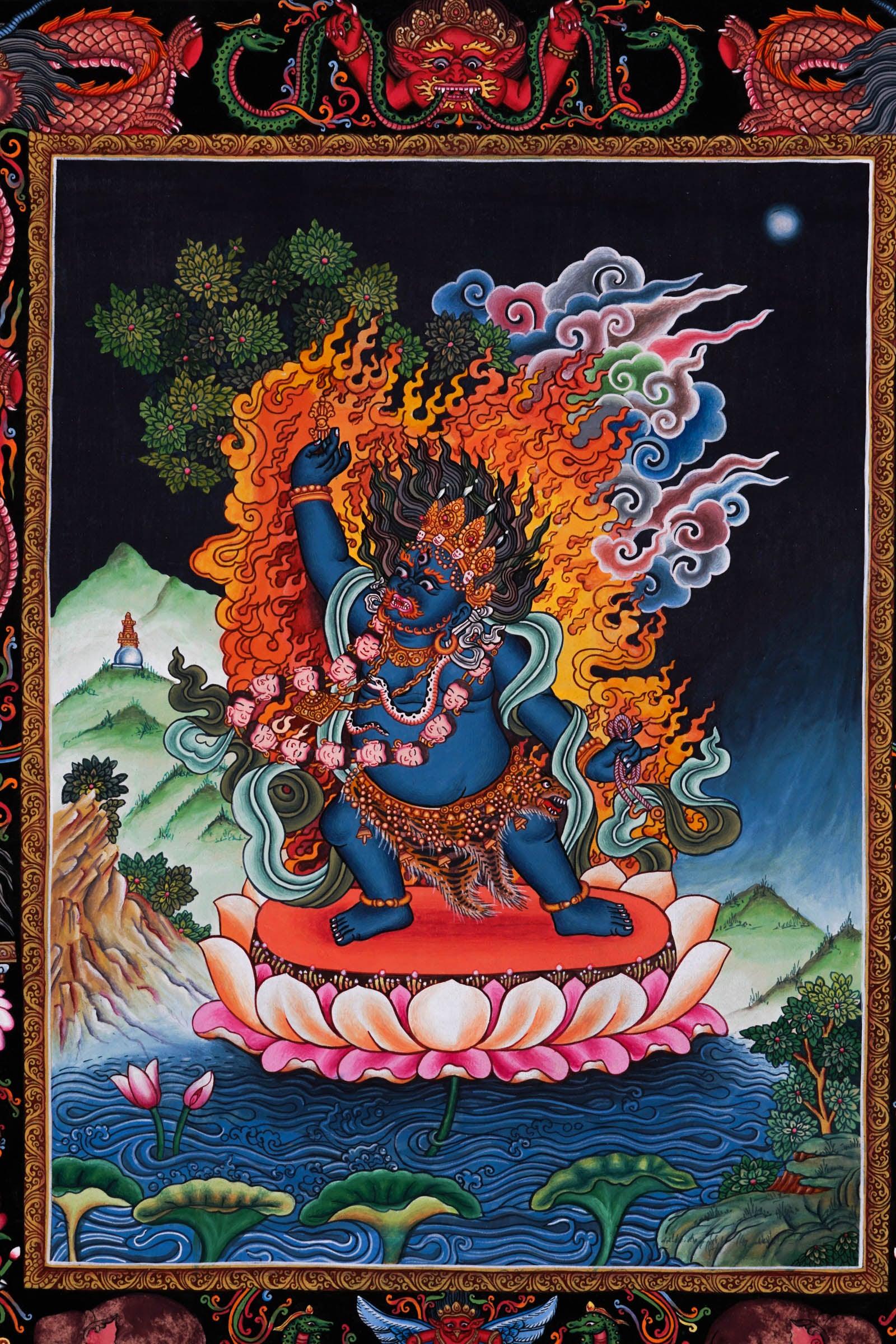 Beautiful Mahakala Thangka Painting - Best handpainted thangka painting - HimalayasShop