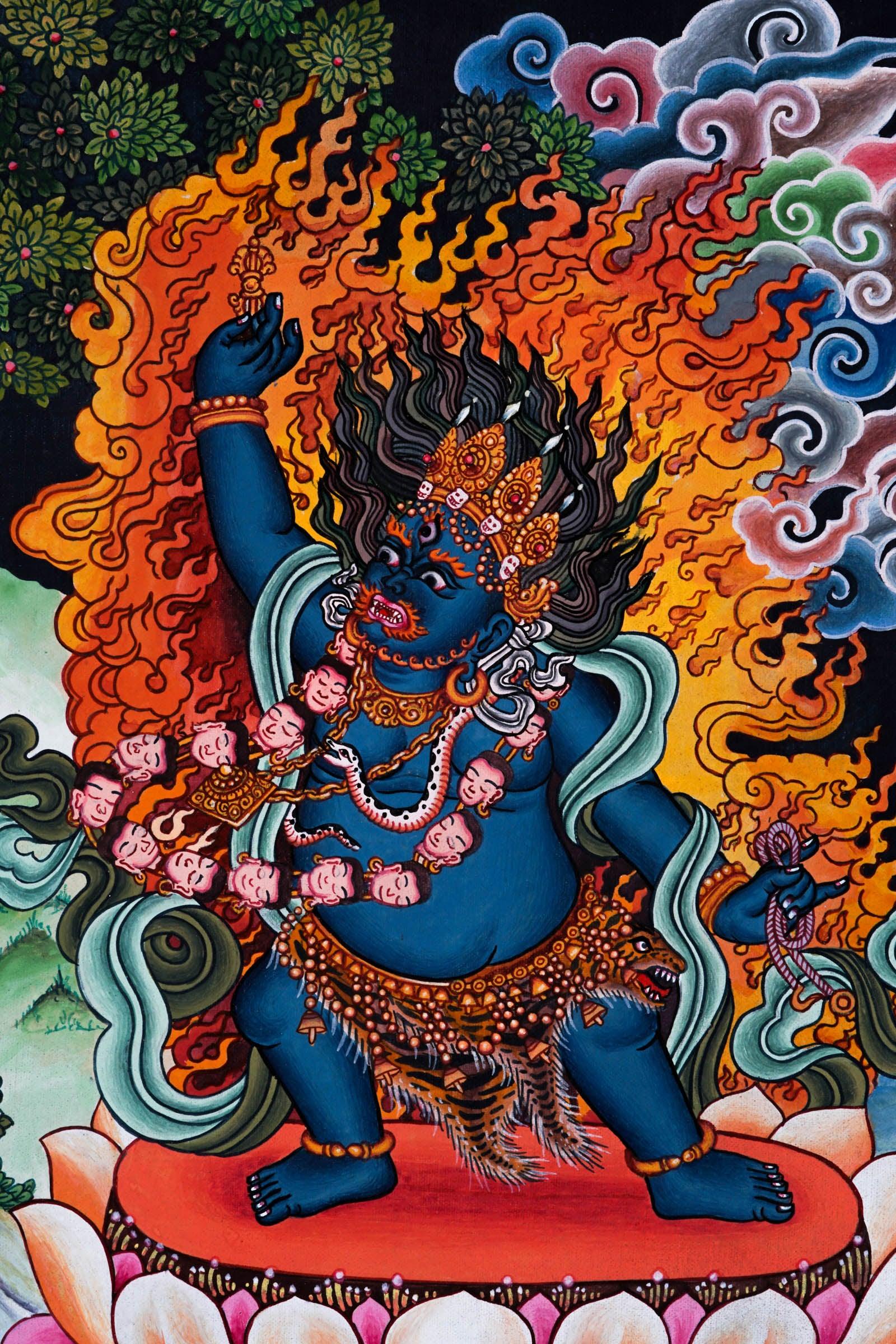 Beautiful Mahakala Thangka Painting - Best handpainted thangka painting - HimalayasShop