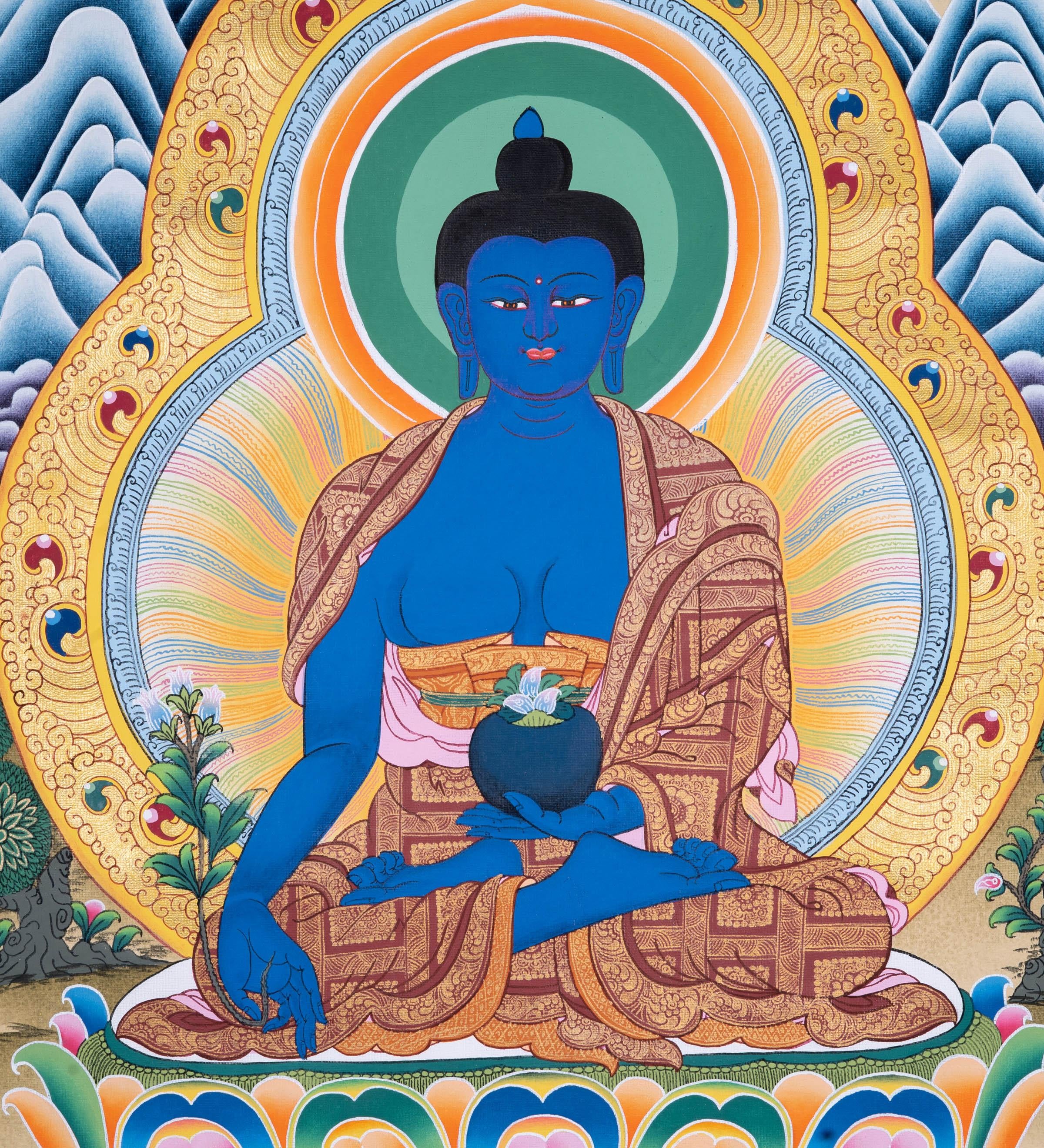 Medicine Buddha Thangka painting - Himalayas Shop