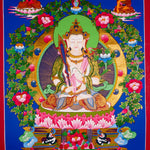 Japanese style thangka painting on canvas of Manjushri