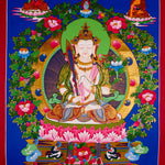 Japanese style thangka painting on canvas of Manjushri