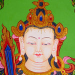 Japanese style thangka painting on canvas of Manjushri