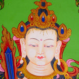Japanese style thangka painting on canvas of Manjushri