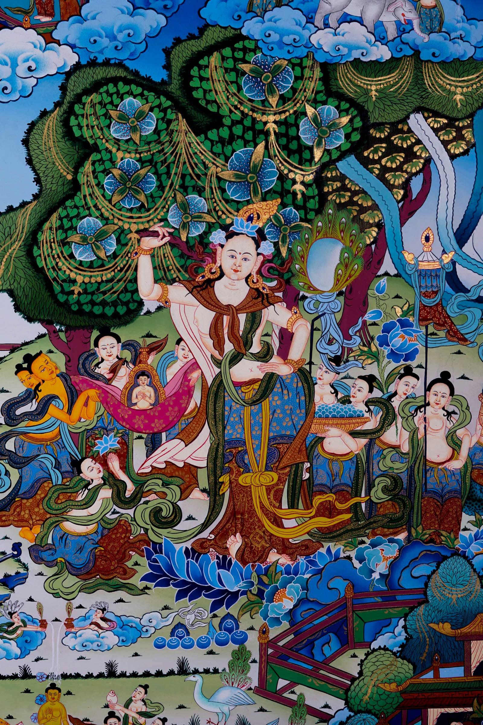 Mayadevi Thangka Painting - Himalayas Shop