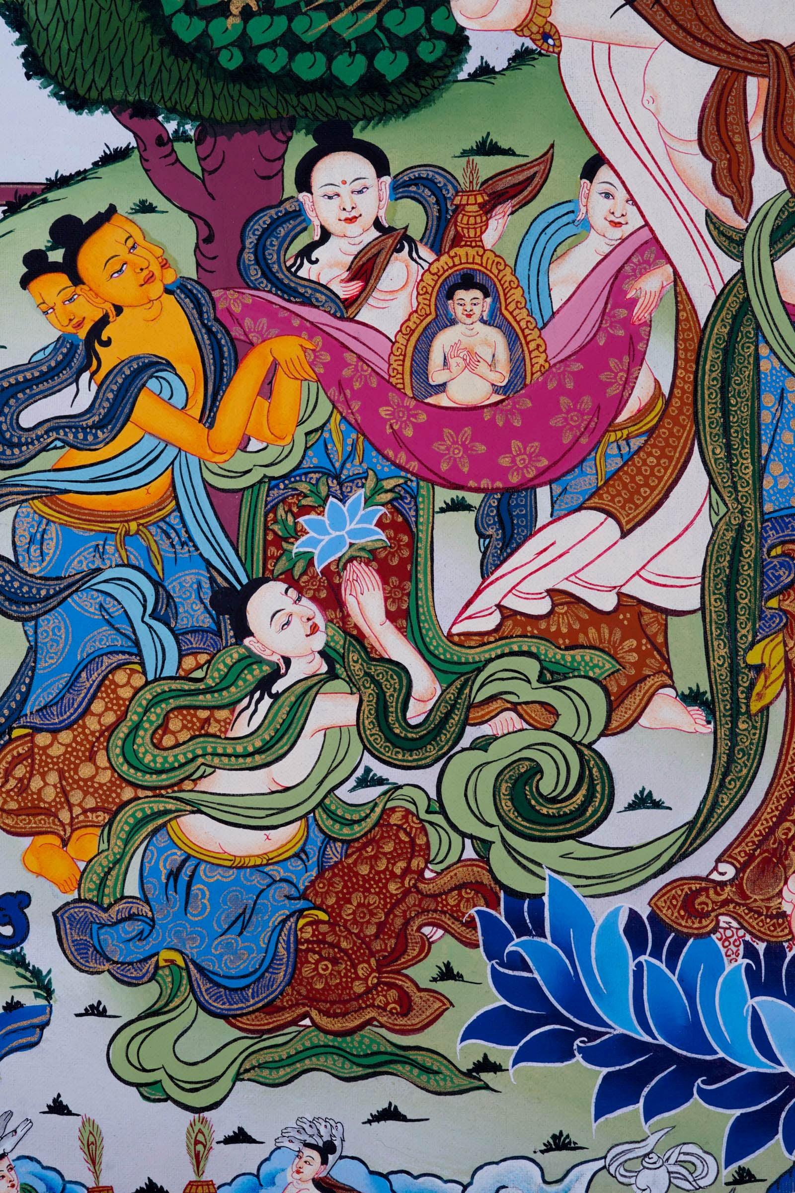 Mayadevi Thangka Painting - Himalayas Shop