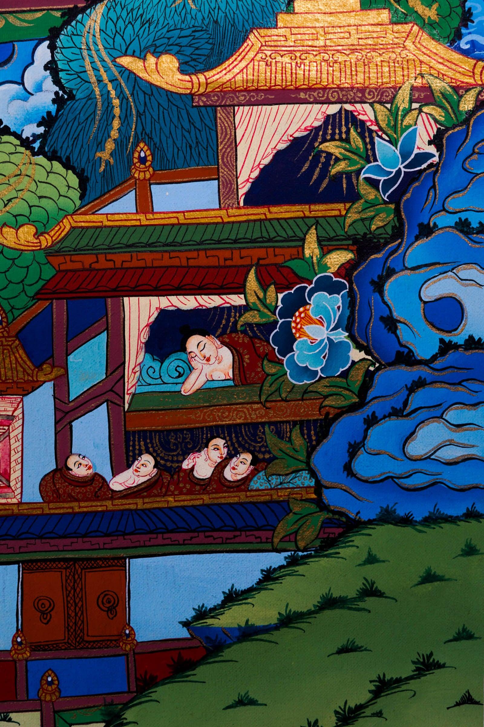 Mayadevi Thangka Painting - Himalayas Shop