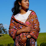 Heavy embroidery vintage paisley design pashmina shawl gives you a classic looks and gets everyone attention!