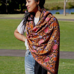 Heavy embroidery vintage paisley design pashmina shawl gives you a classic looks and gets everyone attention!