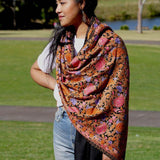 Heavy embroidery vintage paisley design pashmina shawl gives you a classic looks and gets everyone attention!