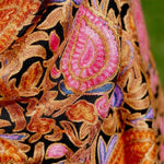 Heavy embroidery vintage paisley design pashmina shawl gives you a classic looks and gets everyone attention!