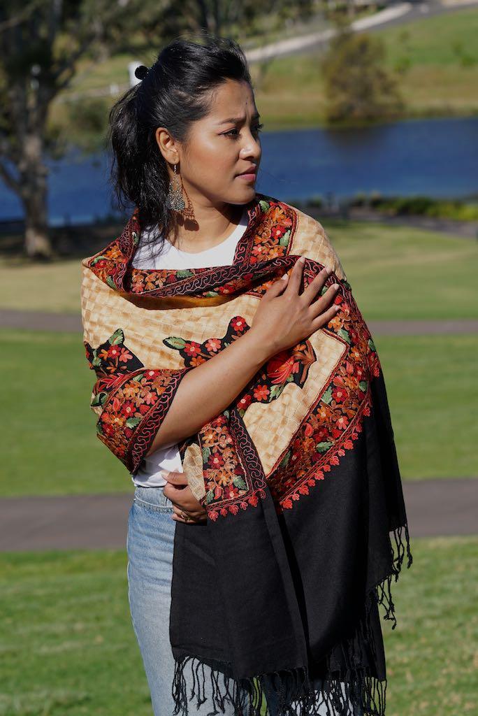 loral Embroidery shawls are elegant for everyday wear. Get the best deal at Himalayasshop.com for the Cashmere Women Shawl.