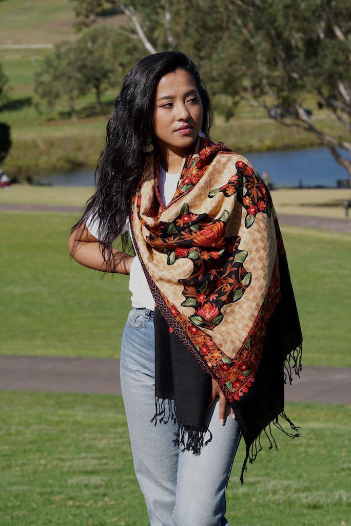 loral Embroidery shawls are elegant for everyday wear. Get the best deal at Himalayasshop.com for the Cashmere Women Shawl.