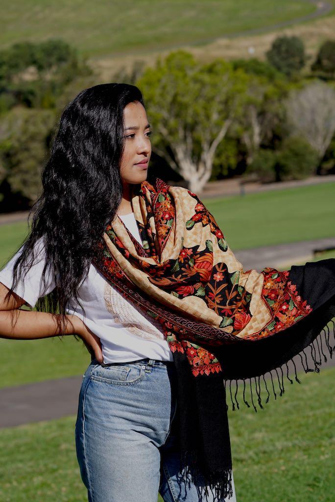 loral Embroidery shawls are elegant for everyday wear. Get the best deal at Himalayasshop.com for the Cashmere Women Shawl.