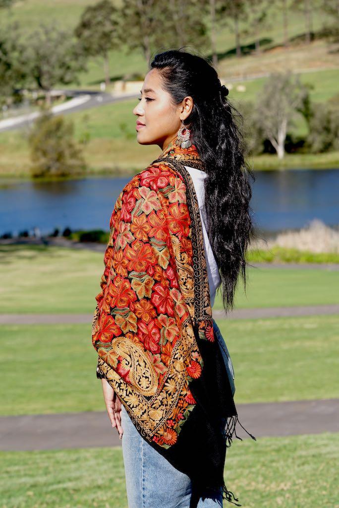 Buy our best hand woven pashmina stole online at lowest price. These Cashmere Embroidery stole has a great design for any wear at any place made ethically by supporting people from Himalayas.