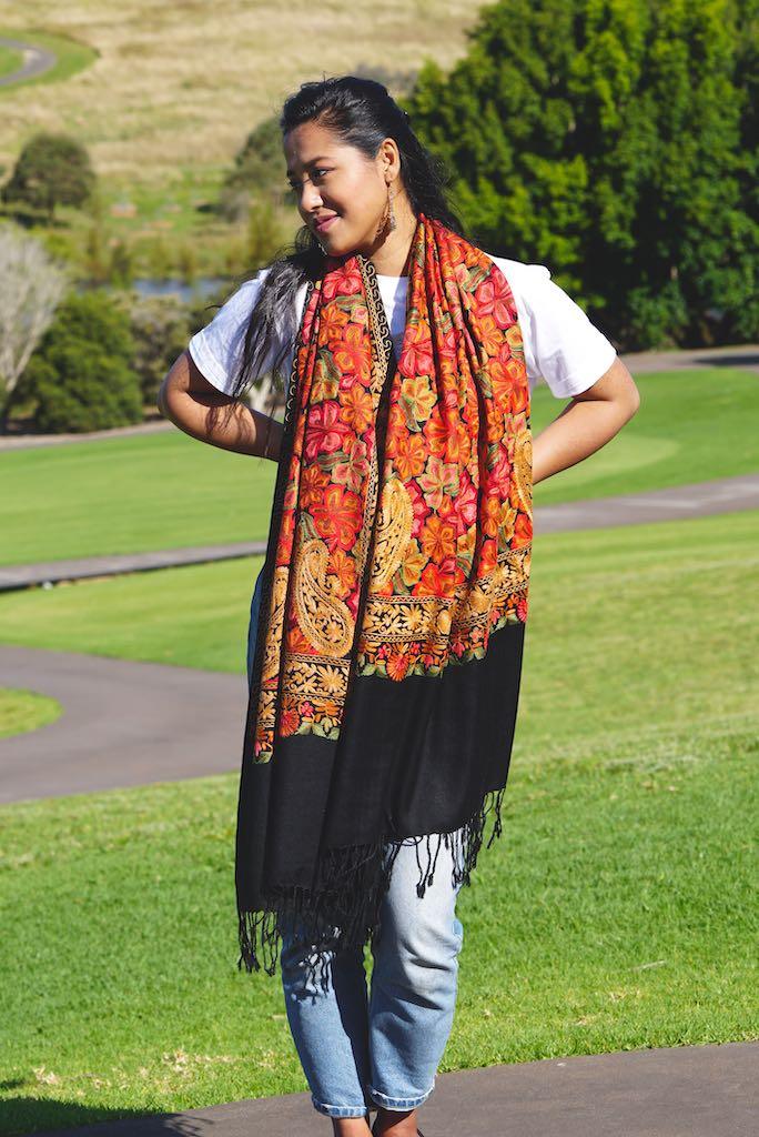 Buy our best hand woven pashmina stole online at lowest price. These Cashmere Embroidery stole has a great design for any wear at any place made ethically by supporting people from Himalayas.