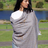 Lavender color pure pashmina shawl from Nepal for women. Pair it up with any attire for the classy look.