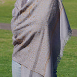 Lavender color pure pashmina shawl from Nepal for women. Pair it up with any attire for the classy look.