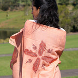 Ethically sourced biodegradable pashmina shawl from Nepal.  This salmon pink color pashmina shawl is most women favourite!