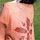 Ethically sourced biodegradable pashmina shawl from Nepal.  This salmon pink color pashmina shawl is most women favourite!