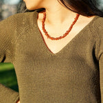 Red Jasper crystal chips necklace