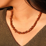 Red Jasper crystal chips necklace
