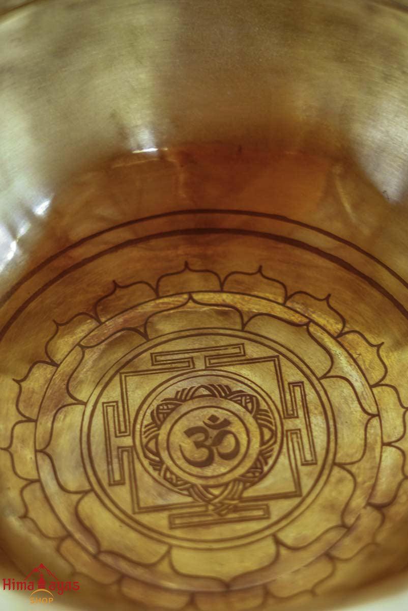 Shri Yantra Singing Bowl carved symbol