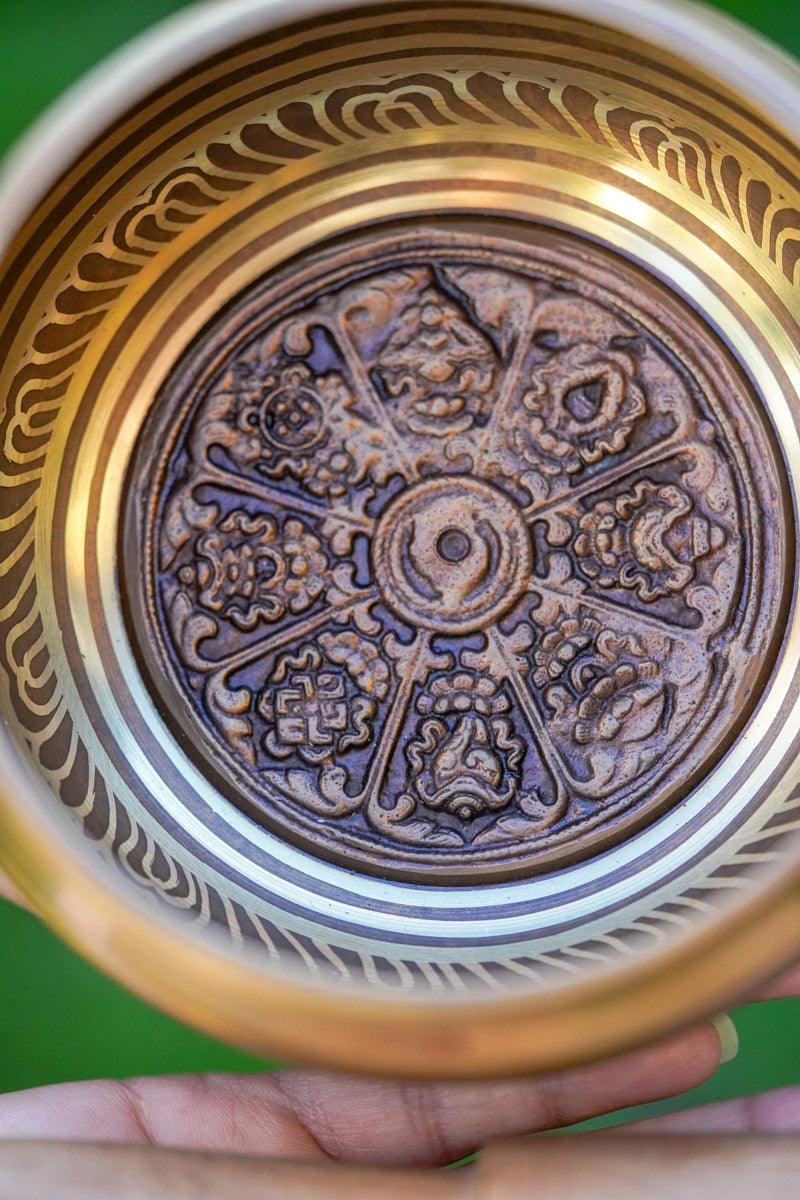 Small Singing Bowl with Asthamangal - HimalayasShop