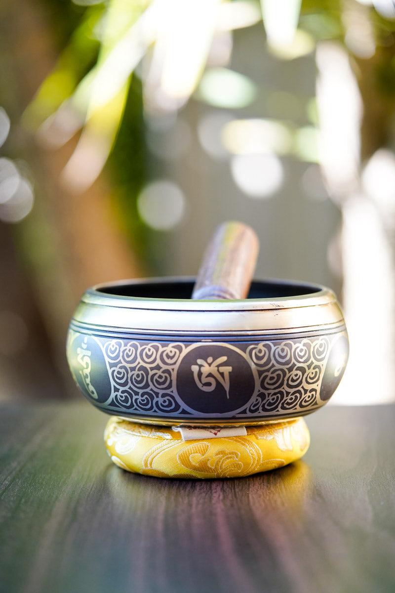 White Tara Carved Singing Bowl - HimalayasShop