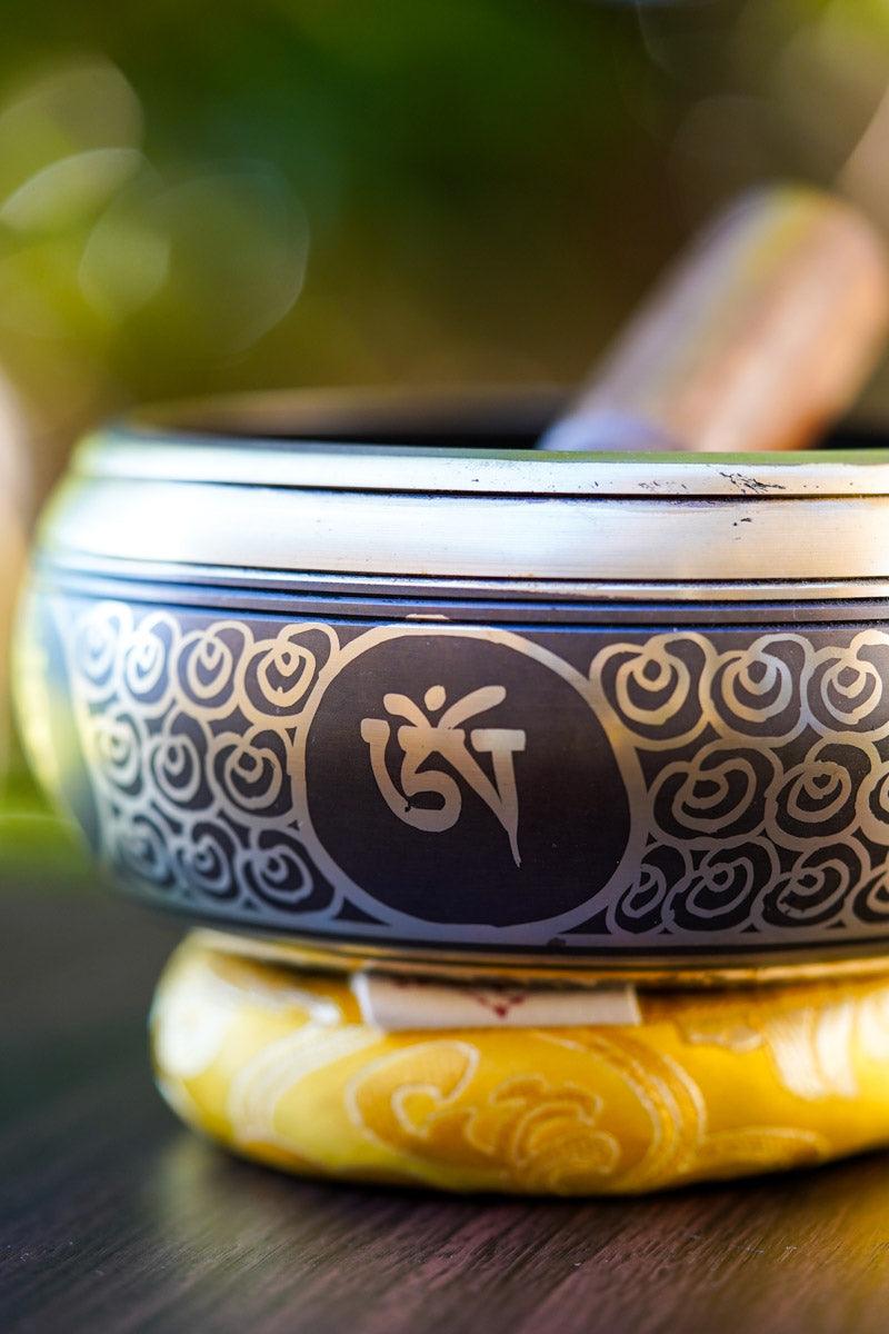 White Tara Carved Singing Bowl - HimalayasShop