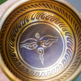 Singing bowl with Buddha Eye for sound healing and meditation